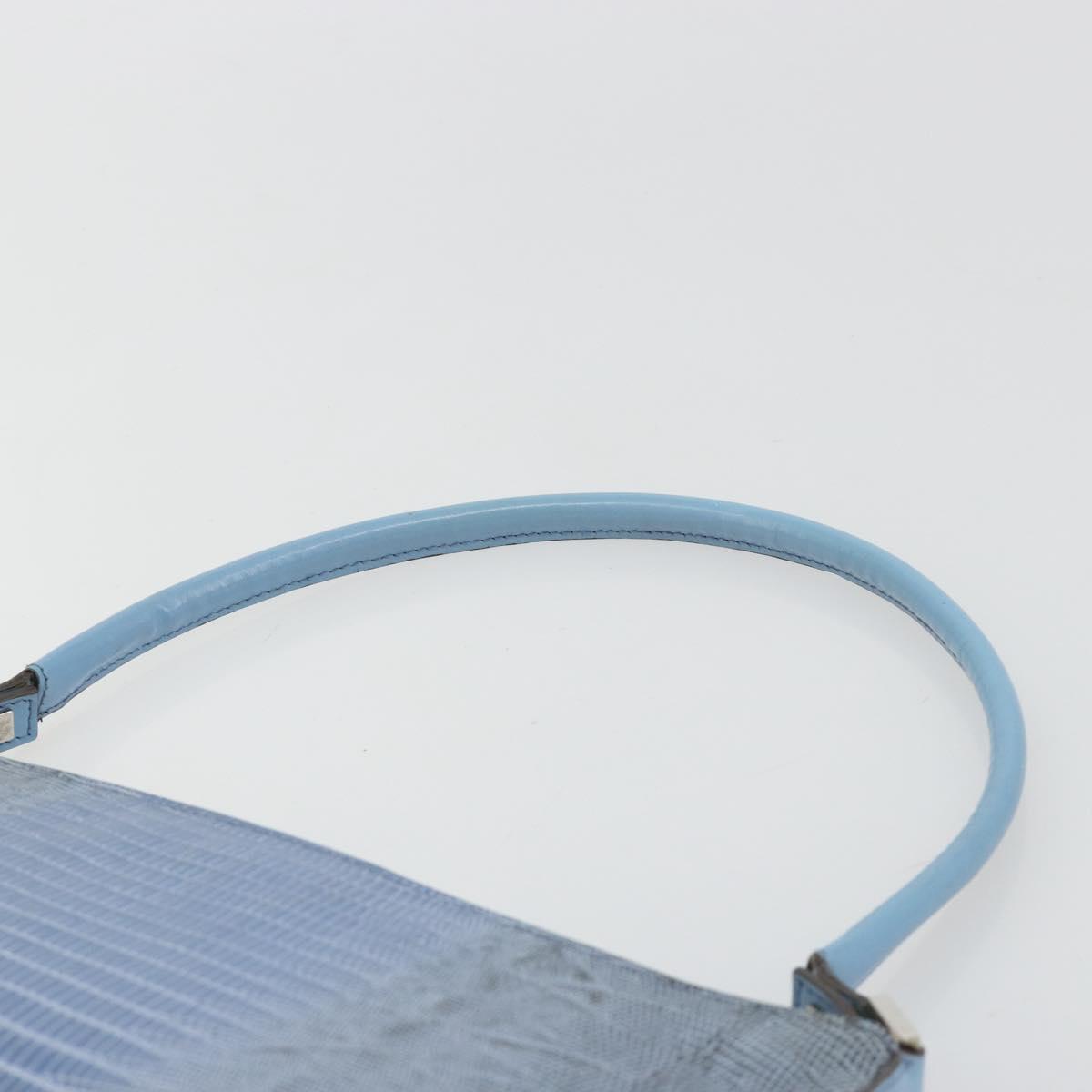 Salvatore Ferragamo Accessory Pouch Python Embossed Light Blue Auth 182999A