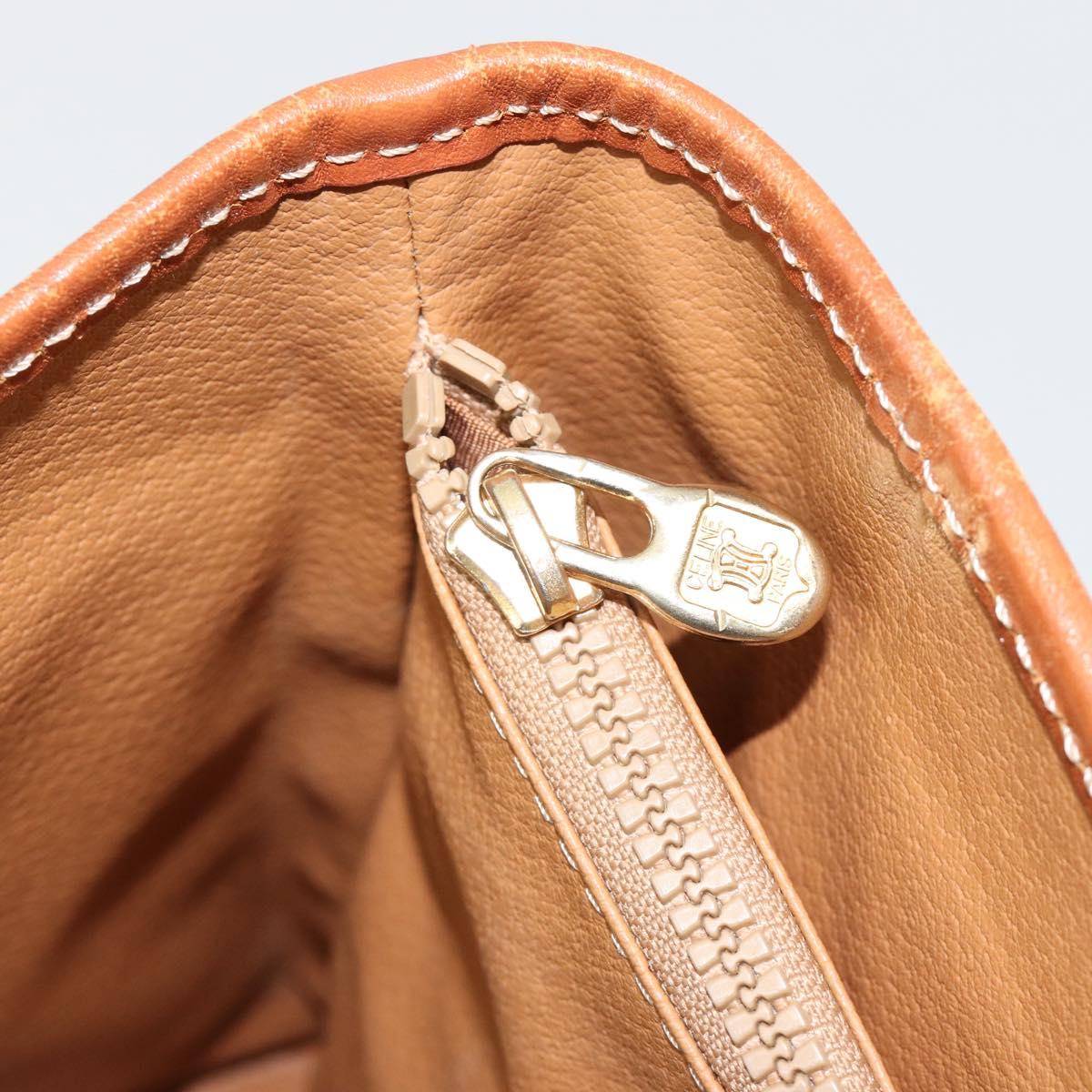 CELINE Macadam Canvas Tote Bag PVC Beige Gold Auth 183002