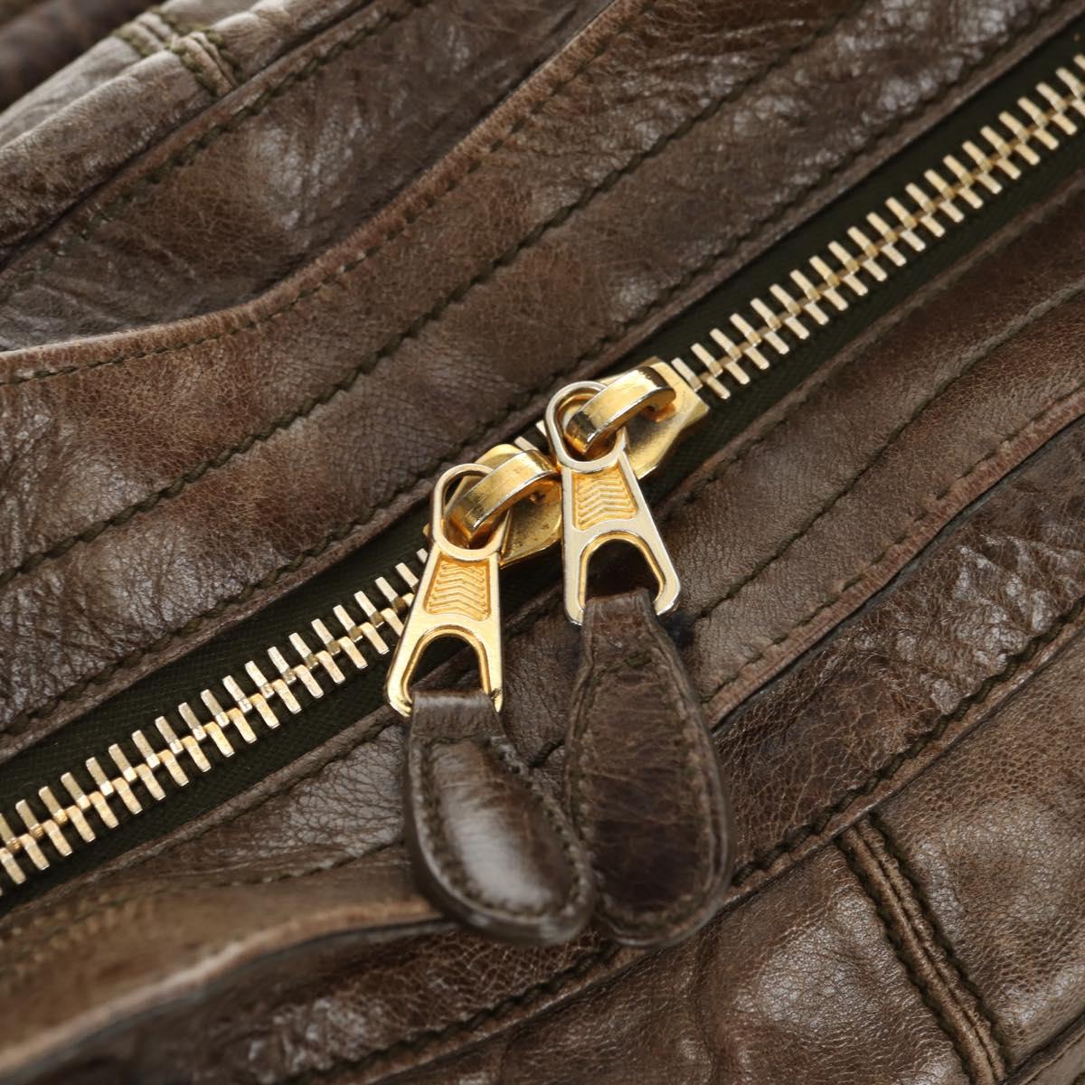 BALENCIAGA The Giant Part Time Bag Leather 2way Brown Gold 173082 Auth 183007M