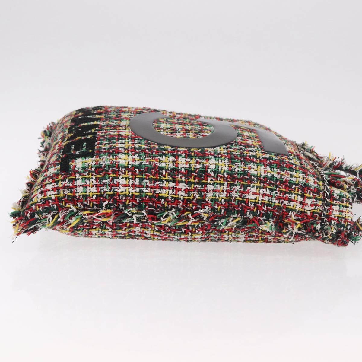 CHANEL Tote Bag Tweed Multicolor CC Auth 183010SM