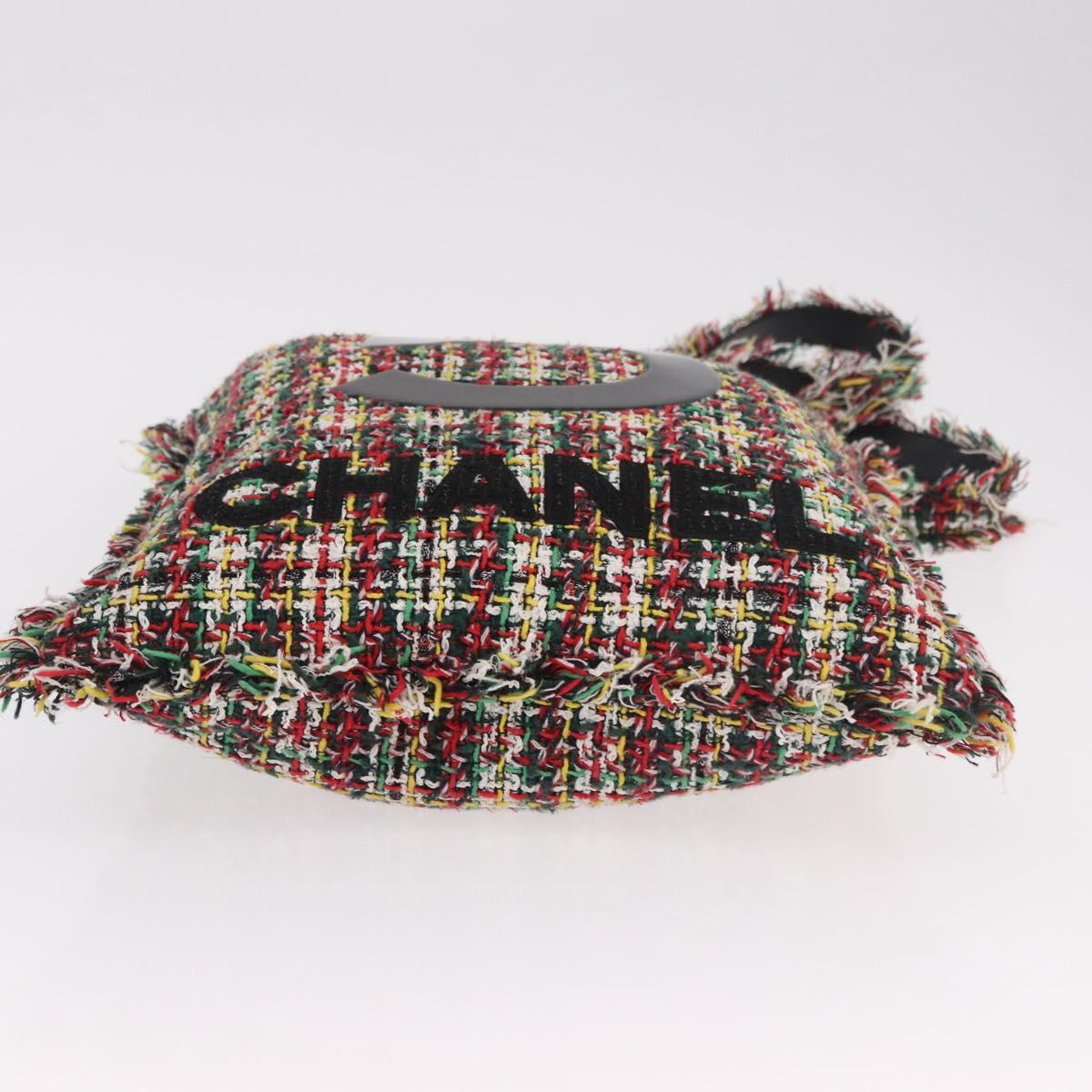 CHANEL Tote Bag Tweed Multicolor CC Auth 183010SM