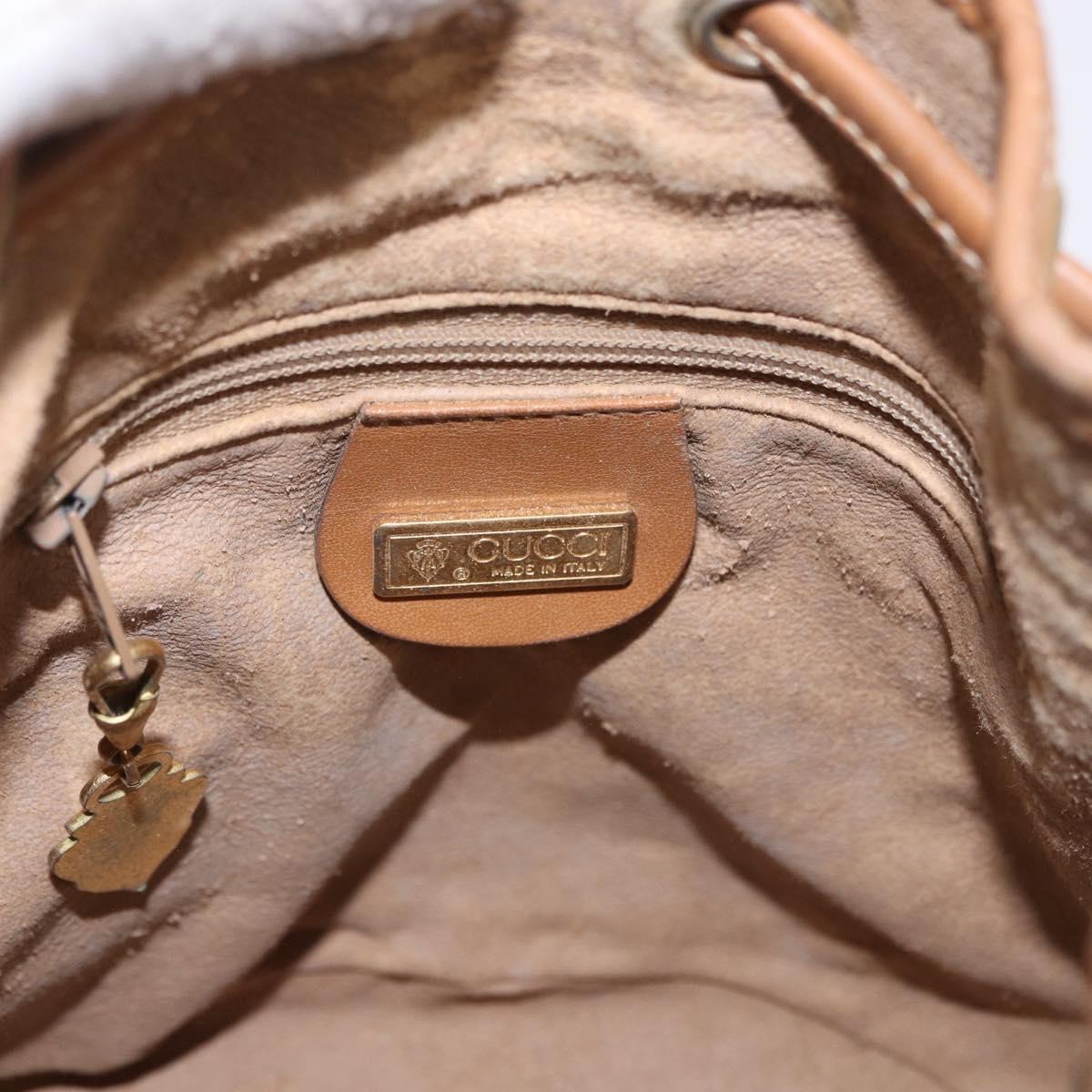 GUCCI Micro GG Supreme Shoulder Bag PVC Beige Gold 007 86 0044 Auth 183016