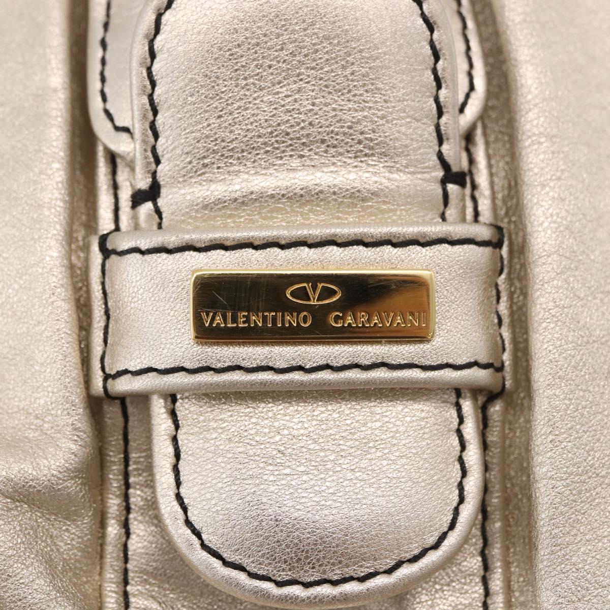 VALENTINO Hand Bag Leather 2way Gold Auth 183017A