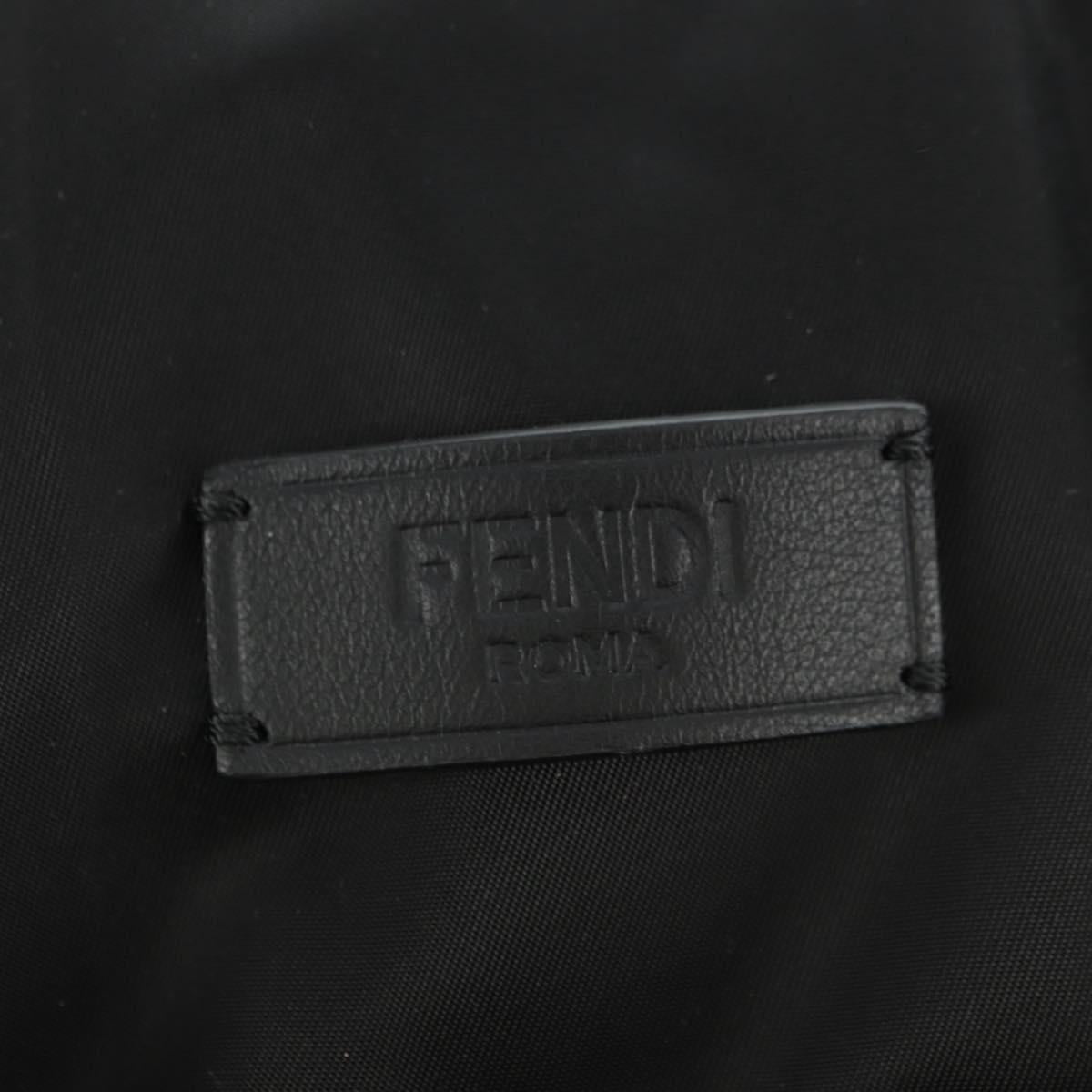 FENDI Monster Bugs Tote Bag Nylon Black Silver Auth 183030M