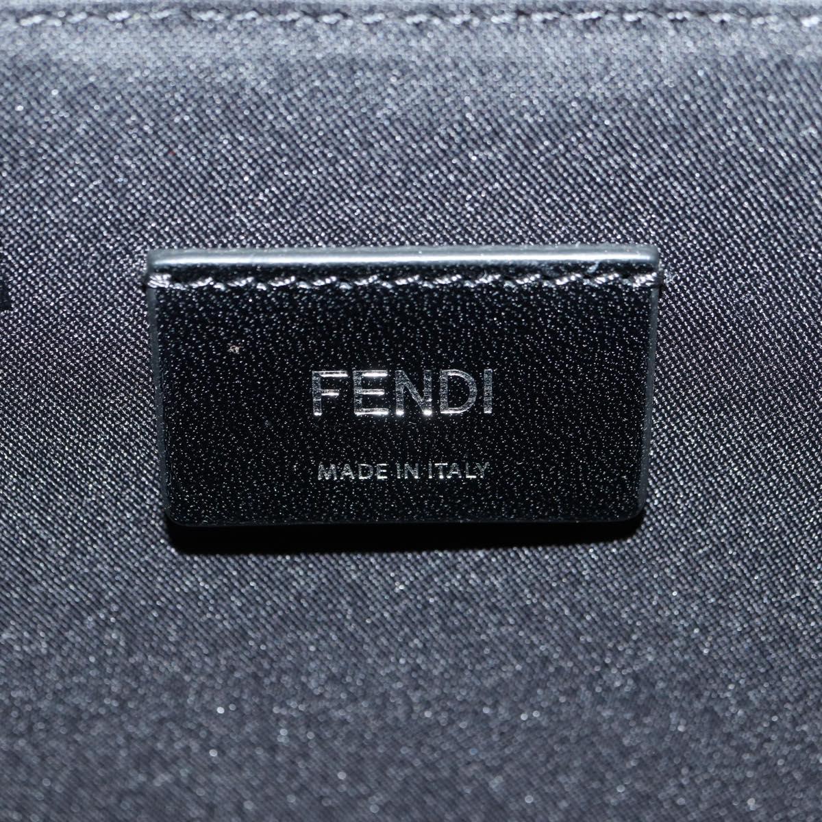 FENDI Monster Bugs Tote Bag Nylon Black Silver Auth 183030M