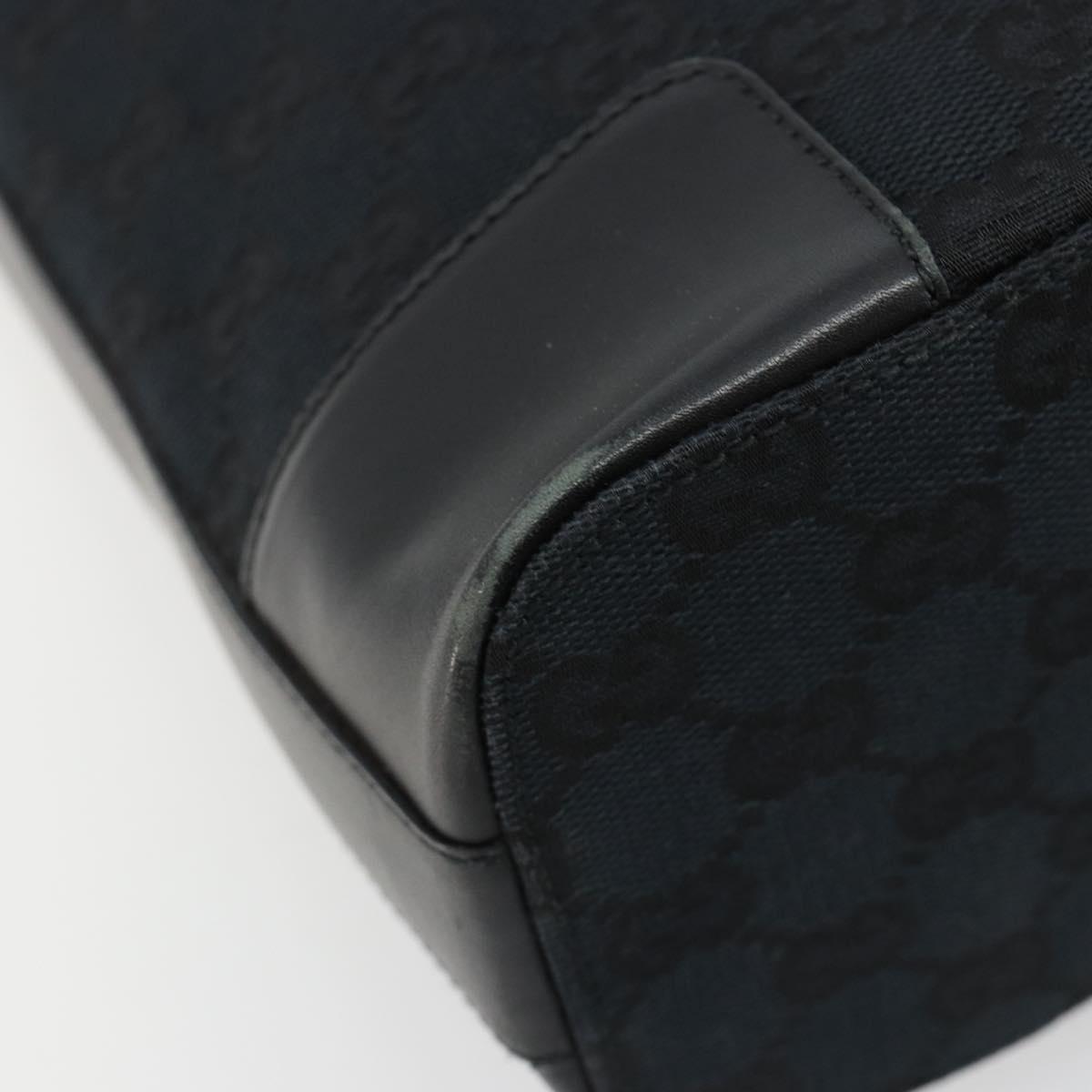 GUCCI GG Canvas Shoulder Bag Black Gold Auth 183032