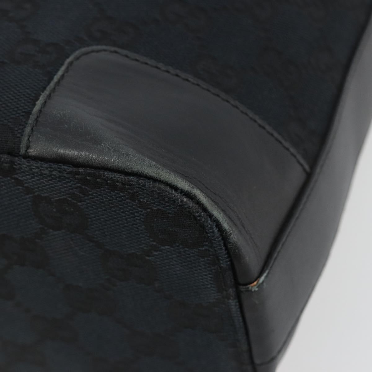 GUCCI GG Canvas Shoulder Bag Black Gold Auth 183032