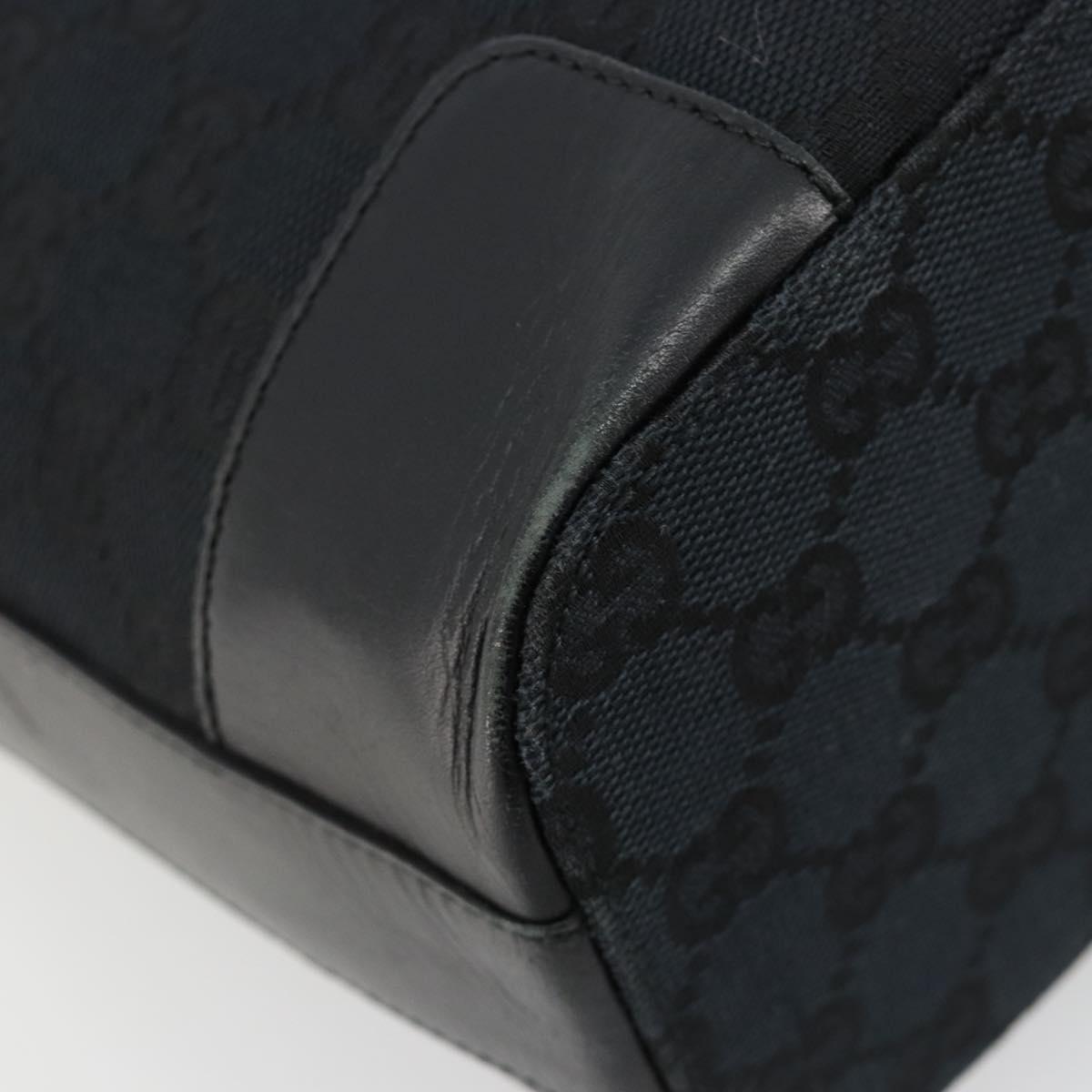 GUCCI GG Canvas Shoulder Bag Black Gold Auth 183032