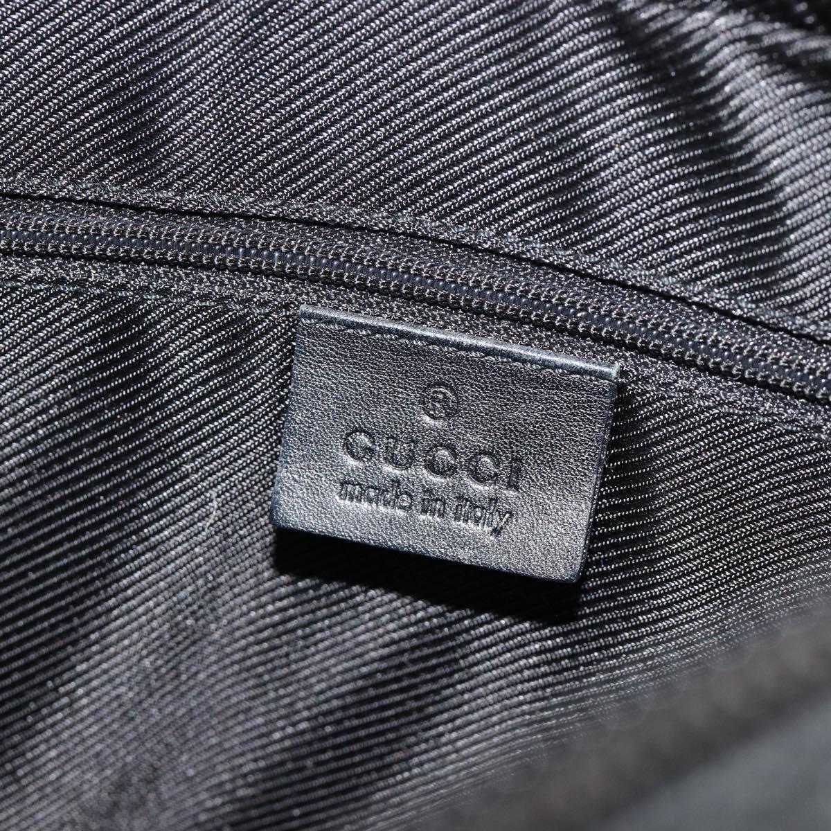 GUCCI GG Canvas Shoulder Bag Black Gold Auth 183032