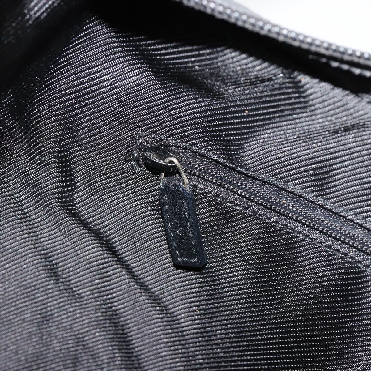 GUCCI GG Canvas Shoulder Bag Black Gold Auth 183032