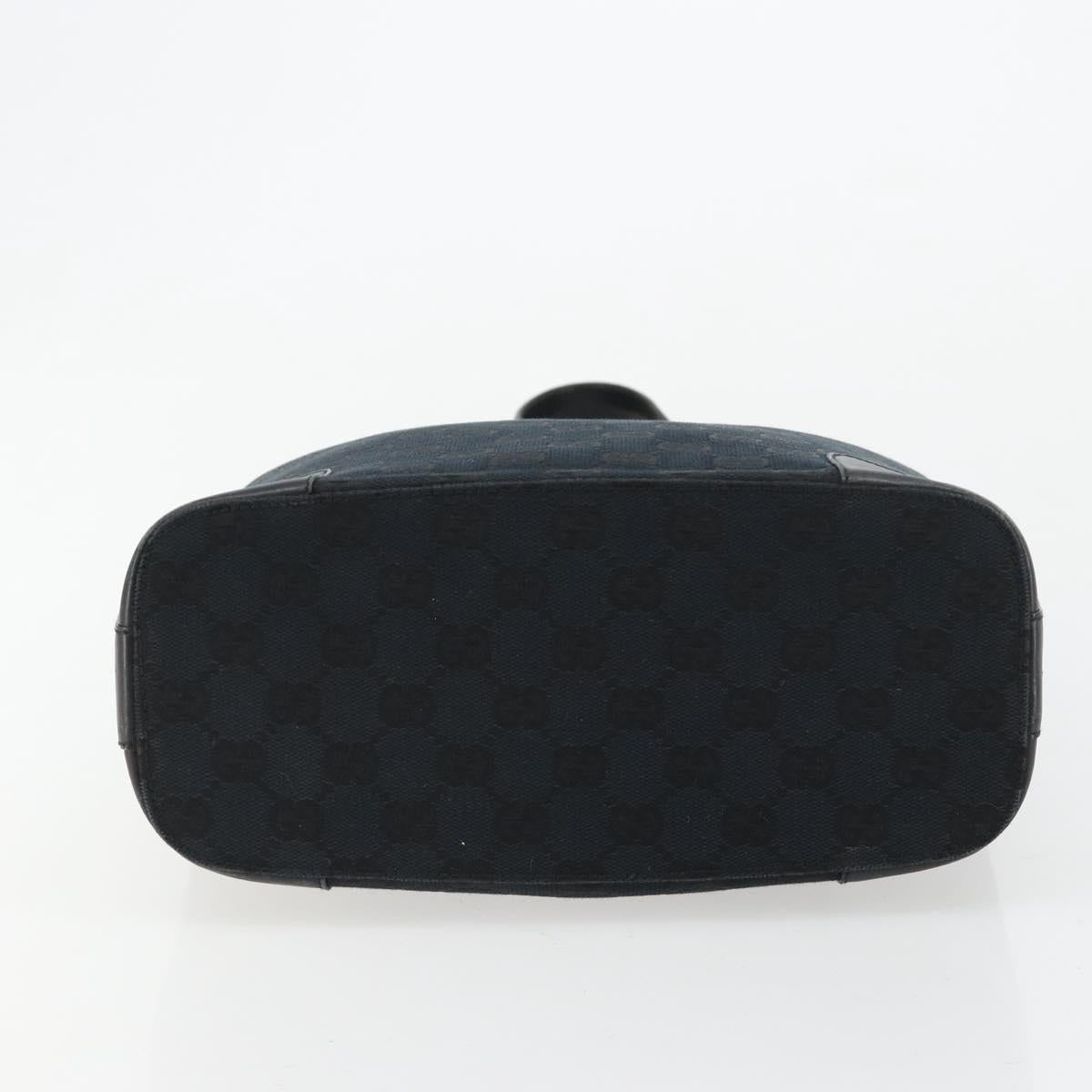 GUCCI GG Canvas Shoulder Bag Black Gold Auth 183032