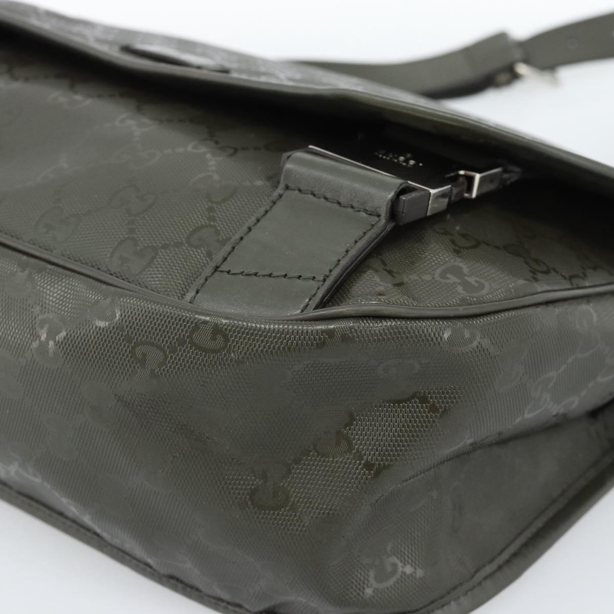GUCCI GG Implementation Shoulder Bag PVC Green Silver 201732 Auth 183034A