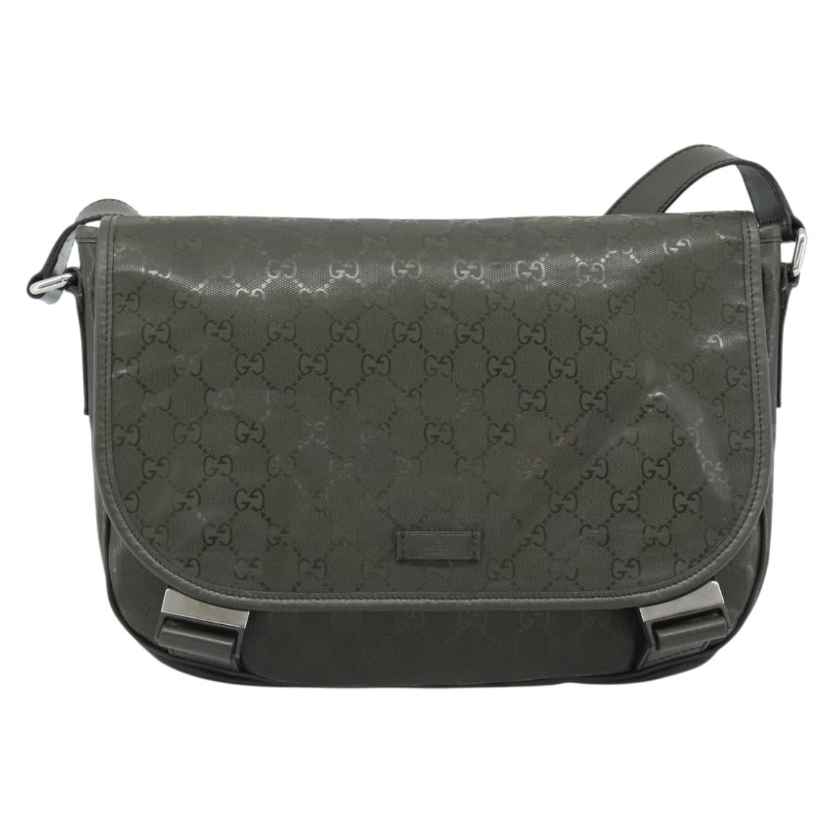 GUCCI GG Implementation Shoulder Bag PVC Green Silver 201732 Auth 183034A