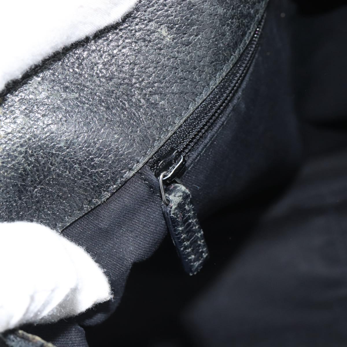 GUCCI GG Canvas Hand Bag Black Silver Auth 183035