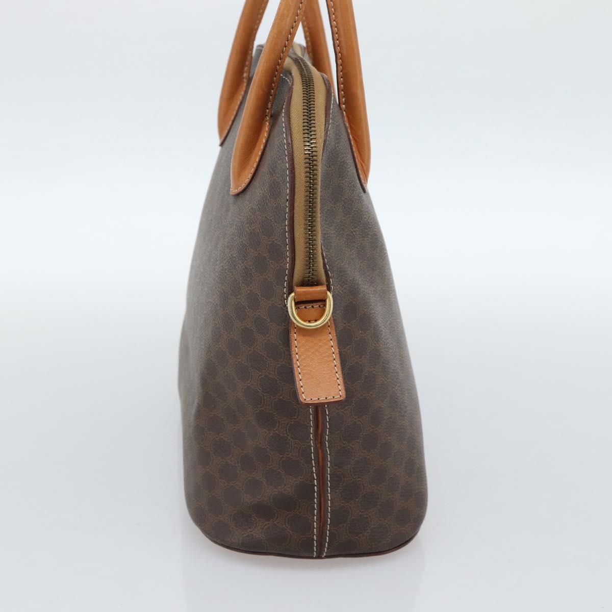 CELINE Macadam Canvas Hand Bag PVC Leather 2way Brown Gold Auth 183049