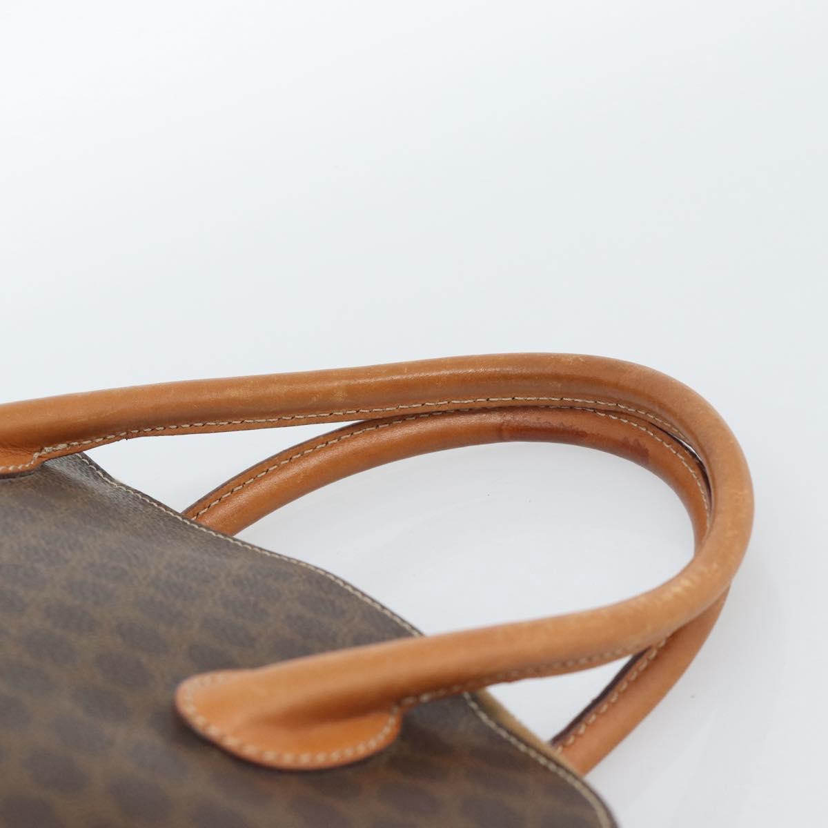 CELINE Macadam Canvas Hand Bag PVC Leather 2way Brown Gold Auth 183049