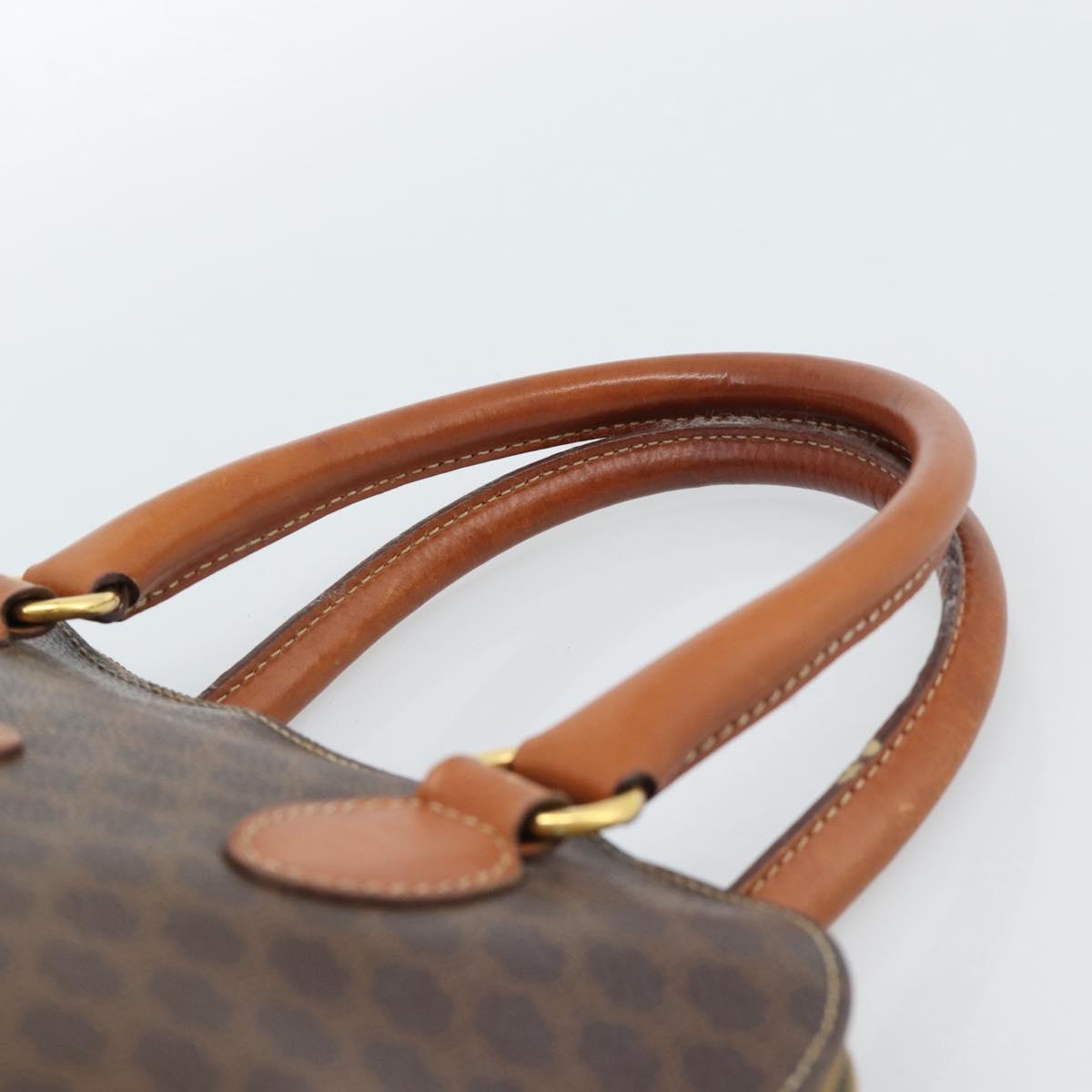 CELINE Macadam Canvas Hand Bag PVC Leather 2way Brown Gold Auth 183051