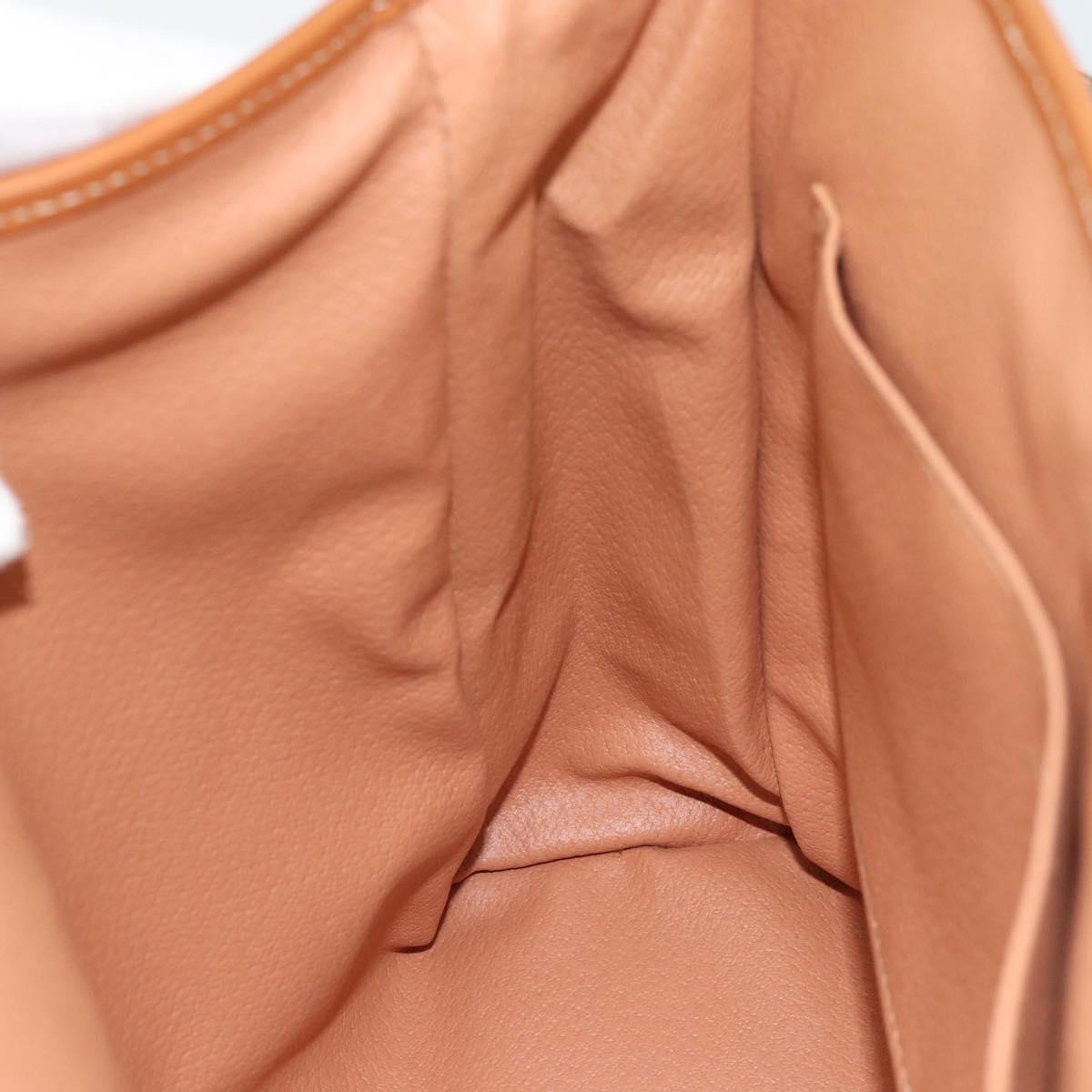 CELINE Macadam Canvas Hand Bag PVC Leather Brown Gold Auth 183052V
