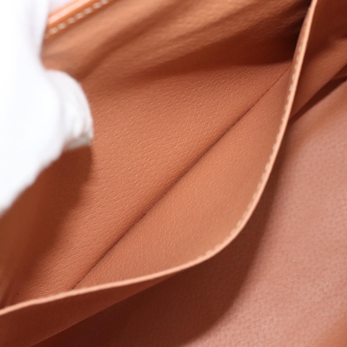 CELINE Macadam Canvas Hand Bag PVC Leather Brown Gold Auth 183052V