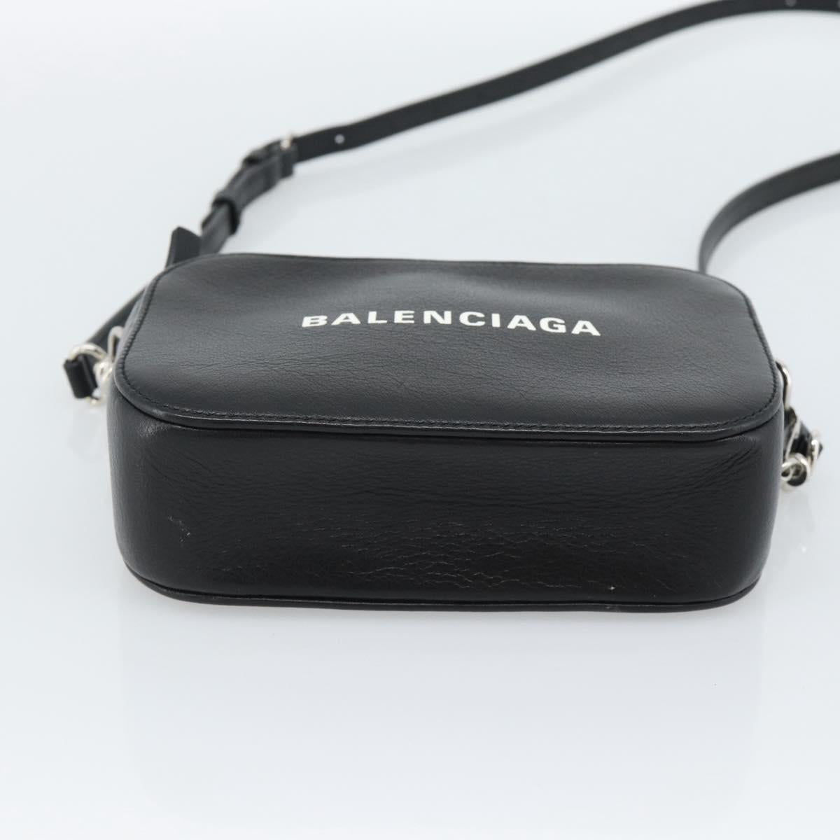 BALENCIAGA Everyday Camera Bag Bag Leather 2way Black Silver 608653 Auth 183054A