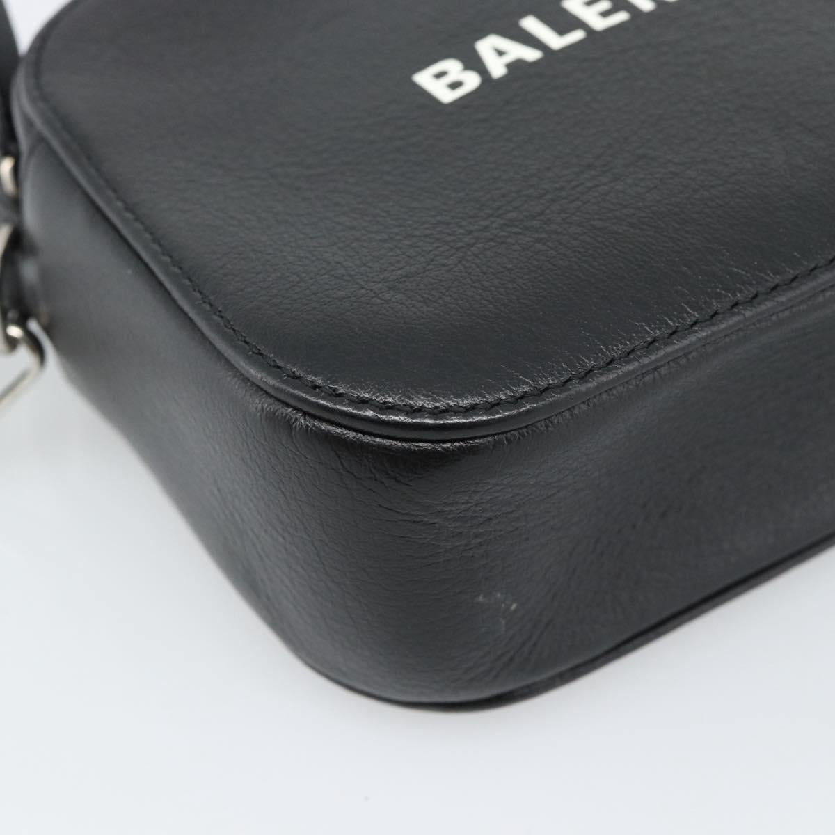 BALENCIAGA Everyday Camera Bag Bag Leather 2way Black Silver 608653 Auth 183054A