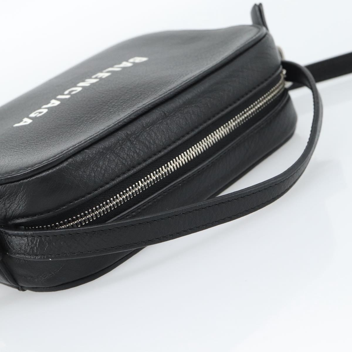BALENCIAGA Everyday Camera Bag Bag Leather 2way Black Silver 608653 Auth 183054A