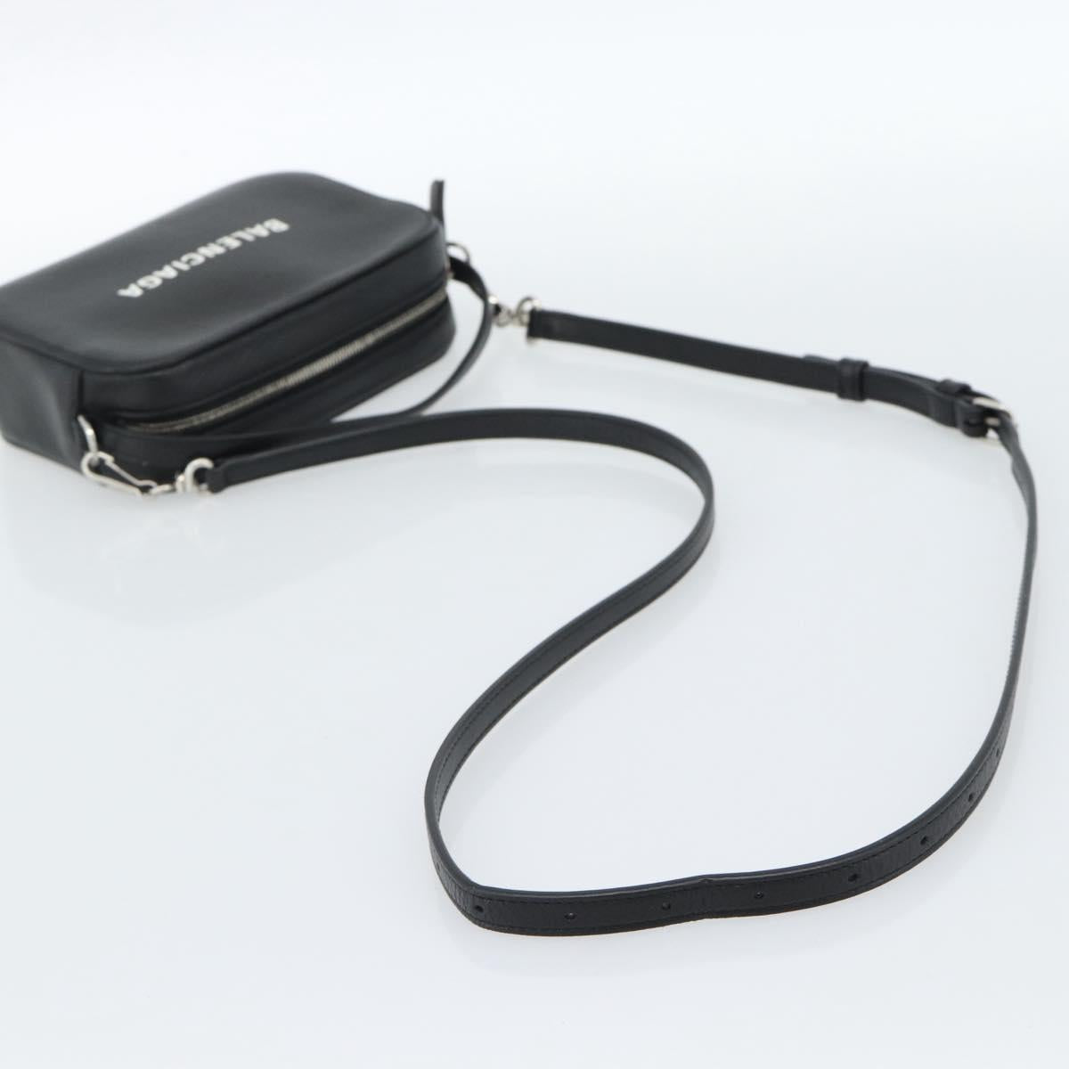 BALENCIAGA Everyday Camera Bag Bag Leather 2way Black Silver 608653 Auth 183054A