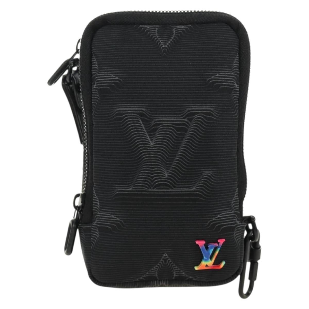 LOUIS VUITTON 3D Monogram Double Phone Pouch Black M80141 LV Auth 183059M