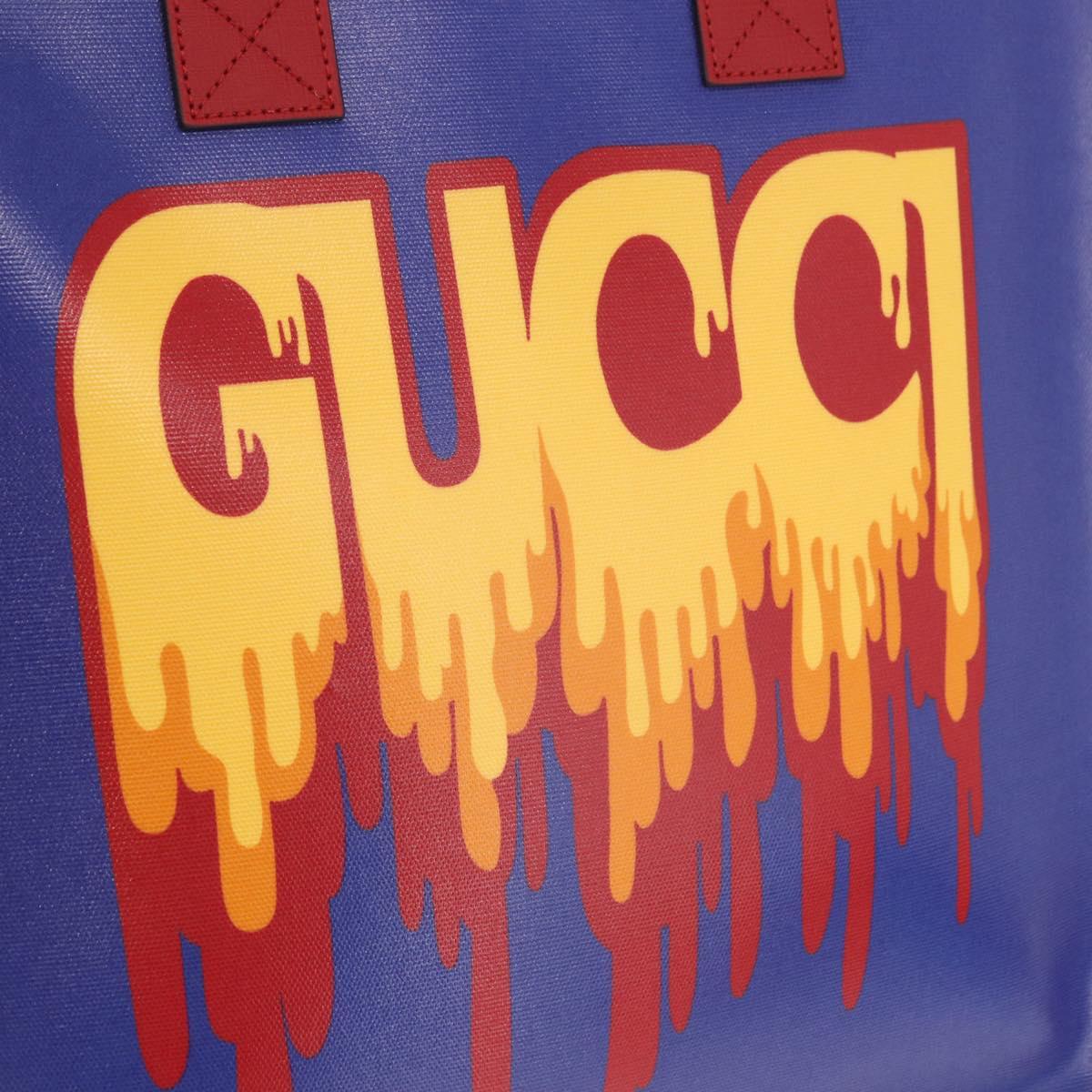 GUCCI Hand Bag PVC Blue Red 550763 Auth 183061M