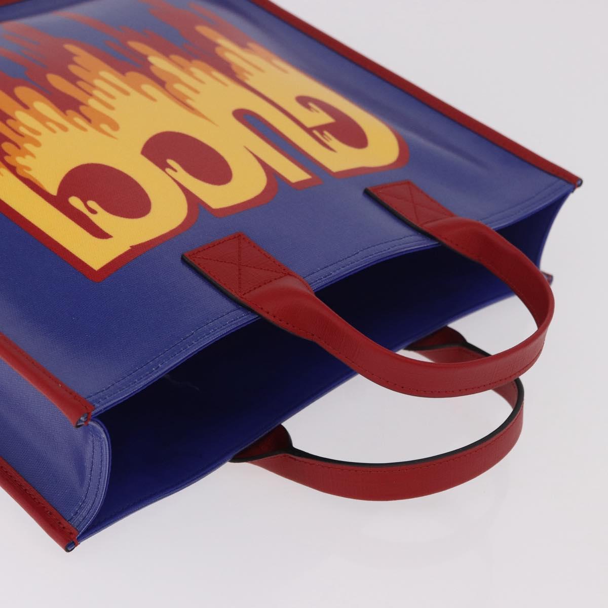 GUCCI Hand Bag PVC Blue Red 550763 Auth 183061M
