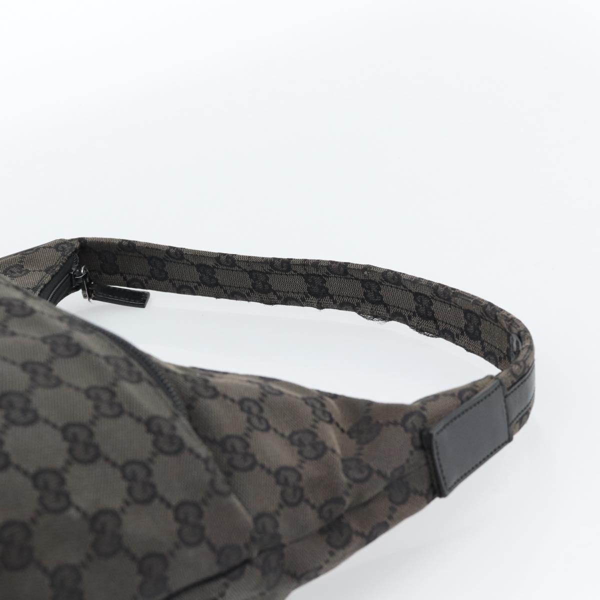 GUCCI GG Canvas Shoulder Bag Black Silver 001 3380 1705 Auth 183064A