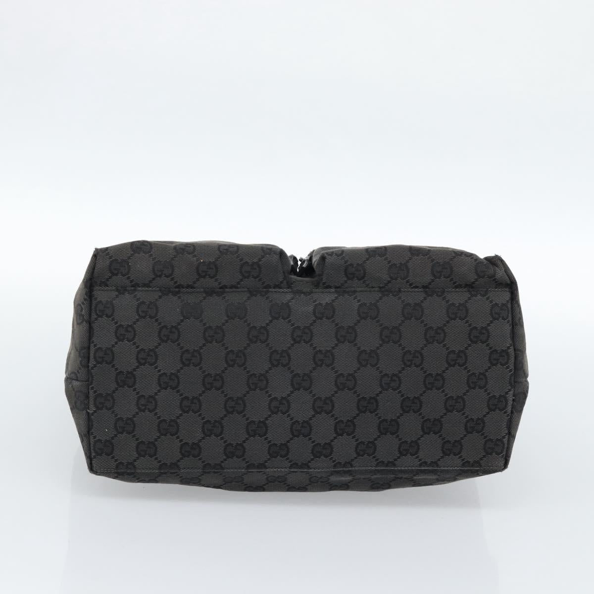 GUCCI GG Canvas Shoulder Bag Black Silver 001 3380 1705 Auth 183064A