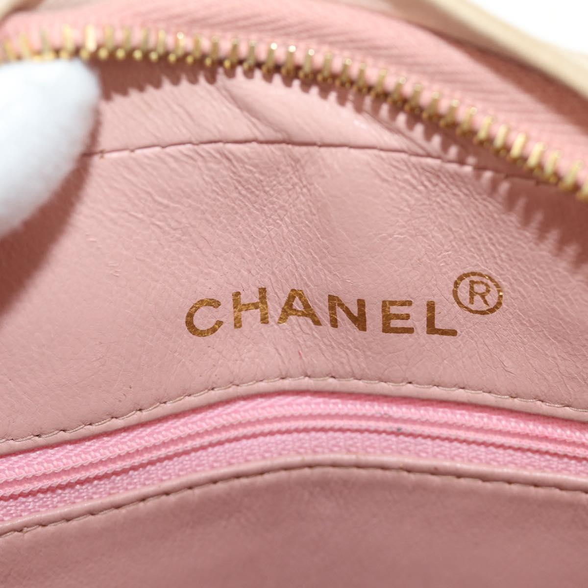 CHANEL Matelasse Chain Shoulder Bag Canvas Pink Gold CC Auth 183065M