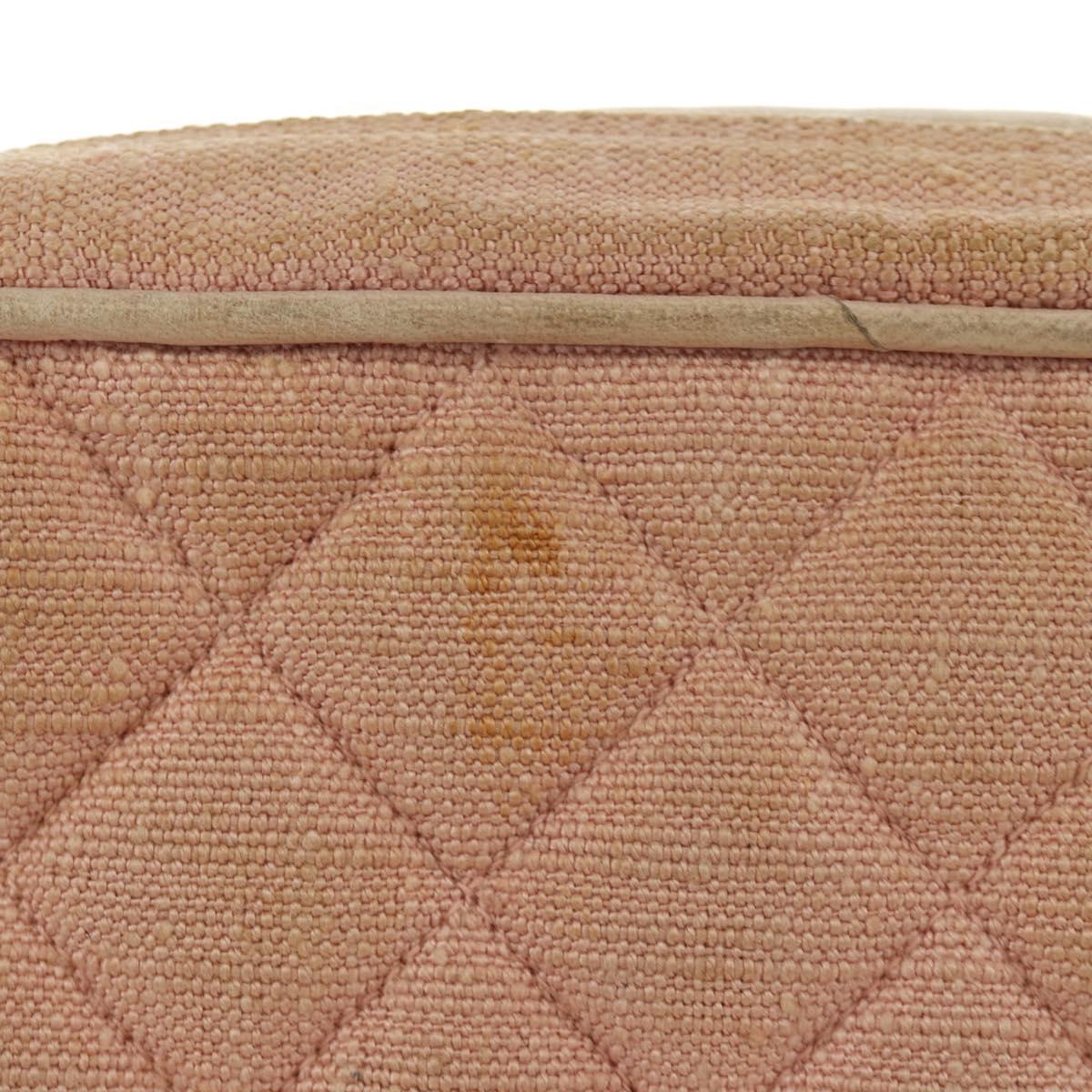 CHANEL Matelasse Chain Shoulder Bag Canvas Pink Gold CC Auth 183065M