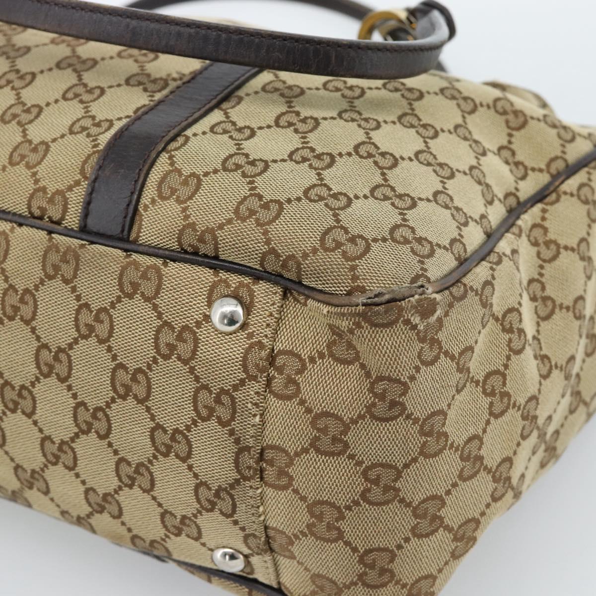 GUCCI GG Canvas Miss GG Tote Bag Beige Gold Silver 232956 Auth 183068