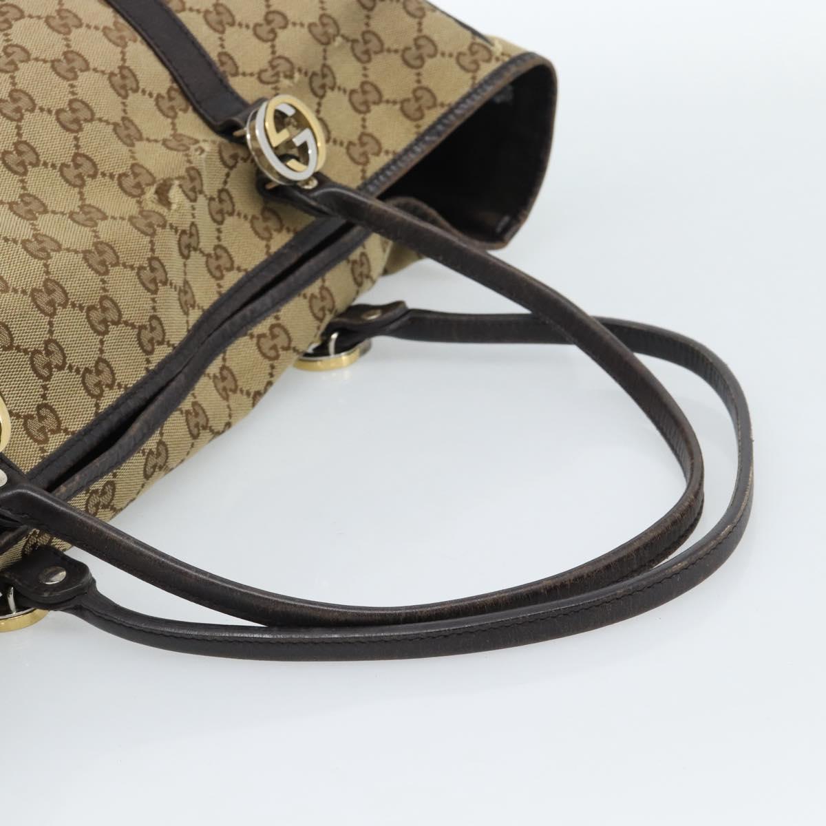 GUCCI GG Canvas Miss GG Tote Bag Beige Gold Silver 232956 Auth 183068