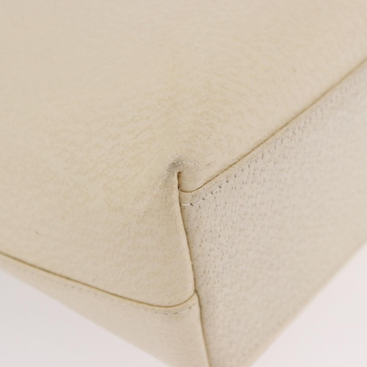 GUCCI Hand Bag Leather Ivory Gold 000 2058 0558 0 Auth 183070