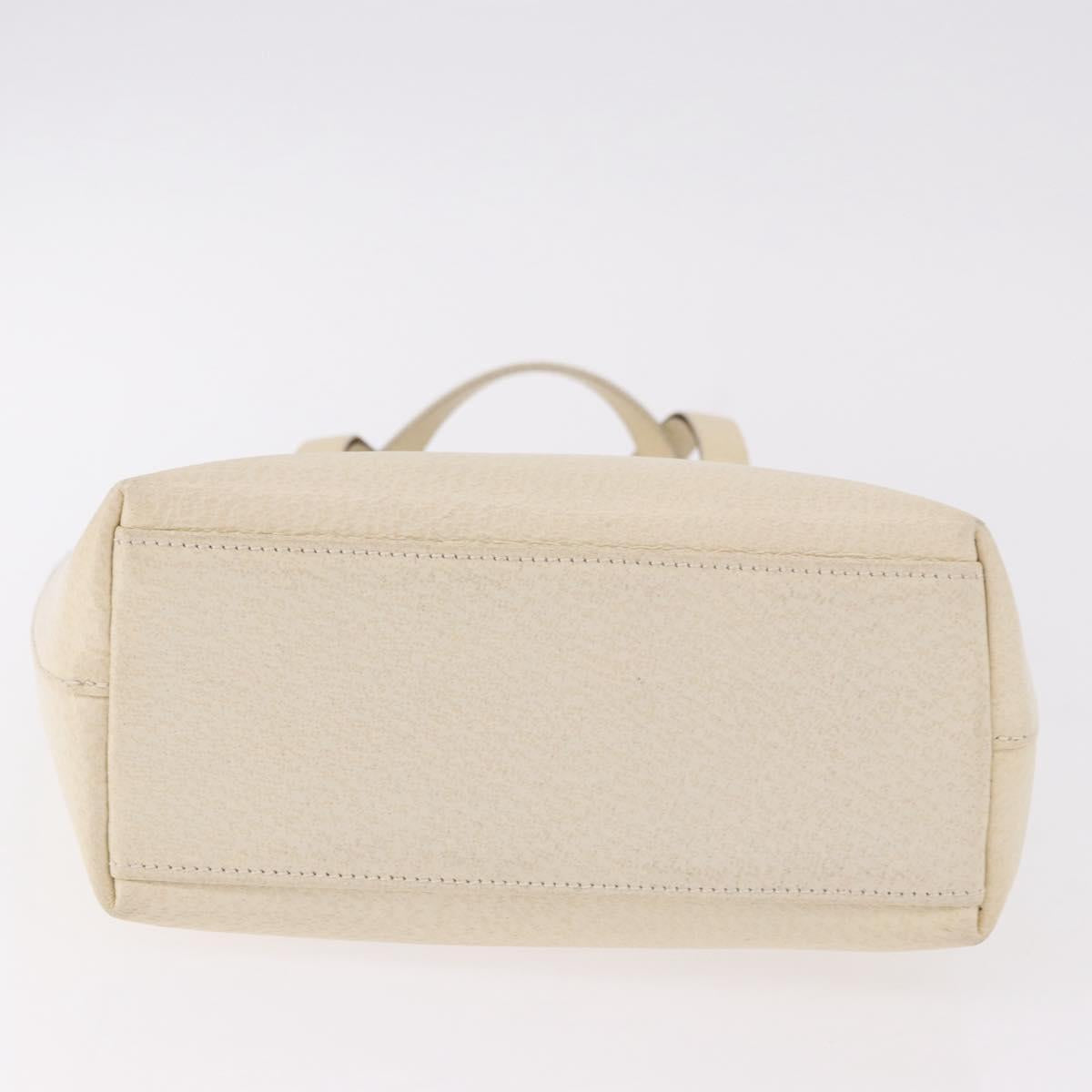 GUCCI Hand Bag Leather Ivory Gold 000 2058 0558 0 Auth 183070
