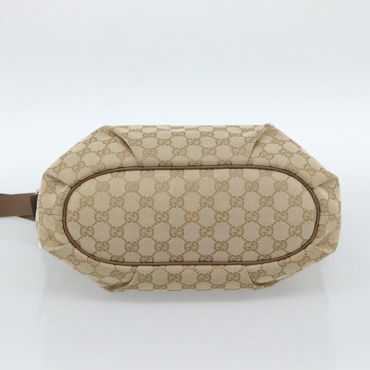 GUCCI GG Canvas Shoulder Bag Outlet Beige Gold 388930 Auth 183071