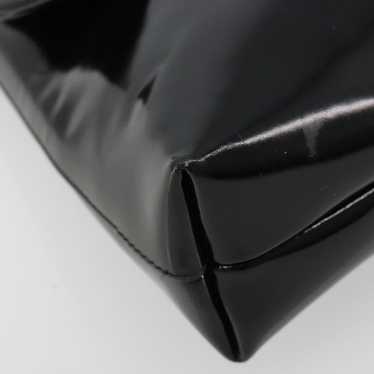 GUCCI Shoulder Bag Patent Leather Black Silver 002 2113 0416 Auth 183078