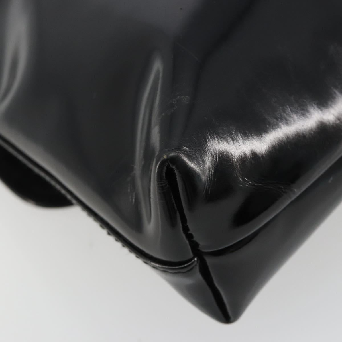 GUCCI Shoulder Bag Patent Leather Black Silver 002 2113 0416 Auth 183078