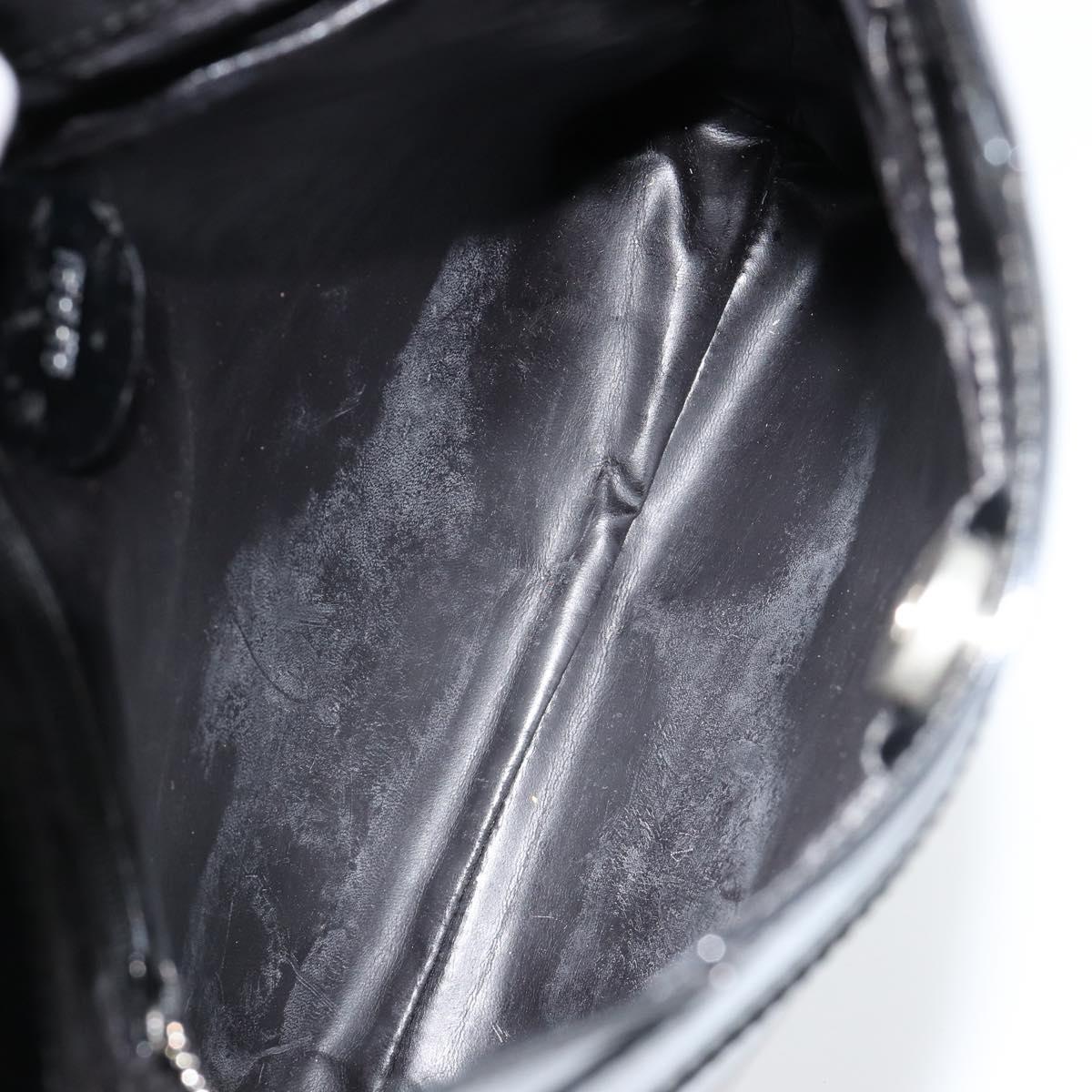 GUCCI Shoulder Bag Patent Leather Black Silver 002 2113 0416 Auth 183078