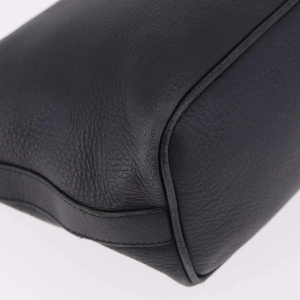 BOTTEGA VENETA Shoulder Bag Leather Black Gold Auth 183082A
