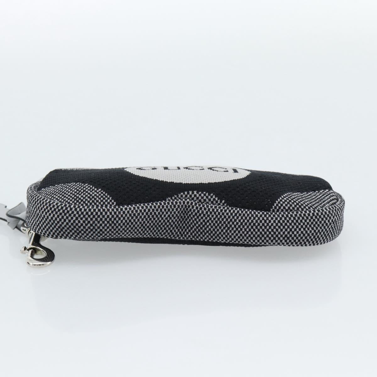 GUCCI Pouch Cotton Black Auth 183090M