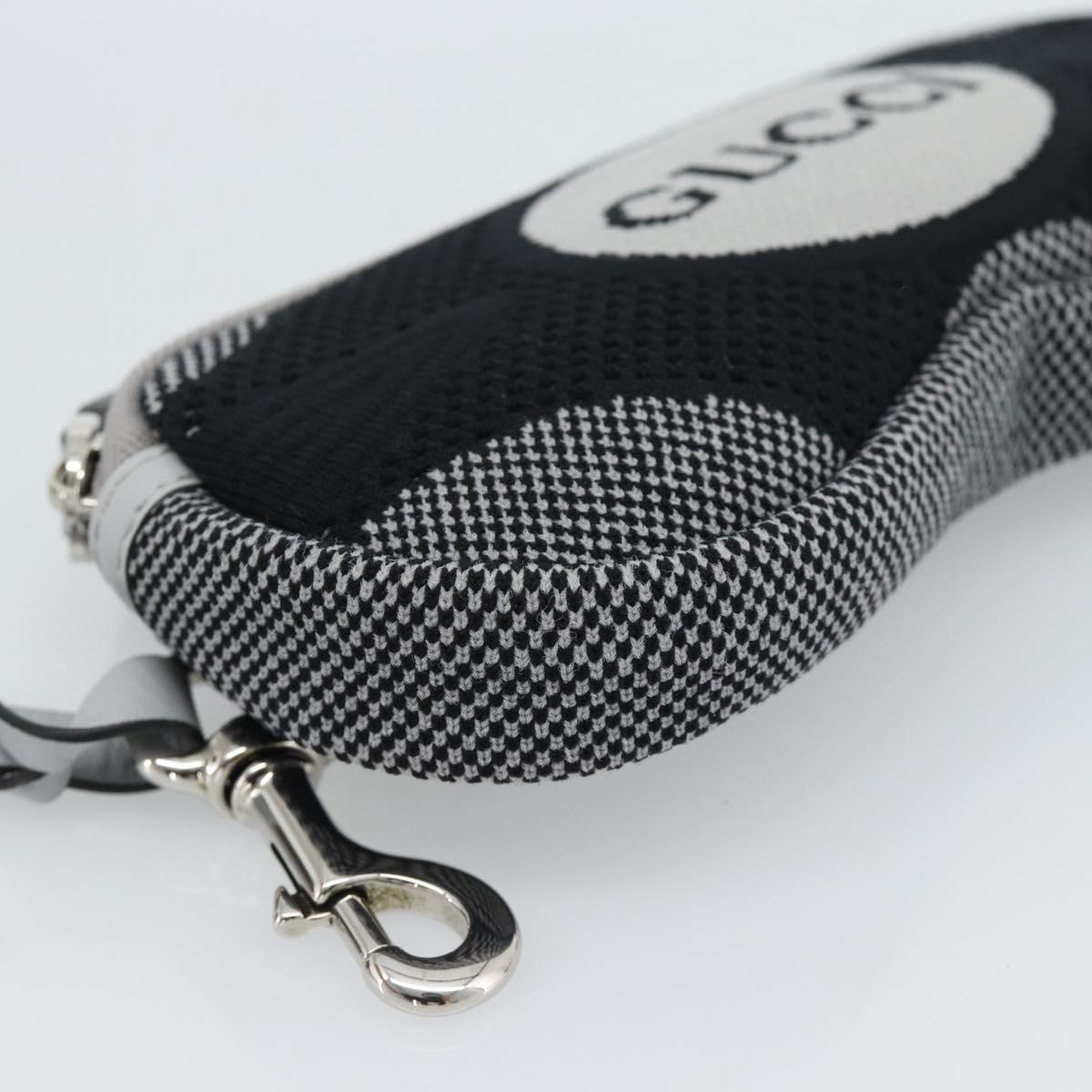 GUCCI Pouch Cotton Black Auth 183090M