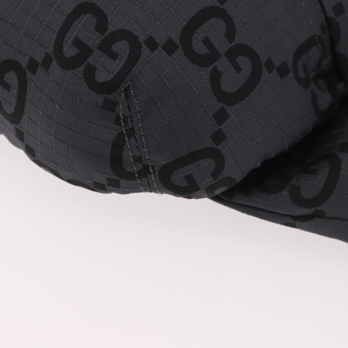 GUCCI GG Canvas Waist bag Gray Silver 767934 Auth 183092M