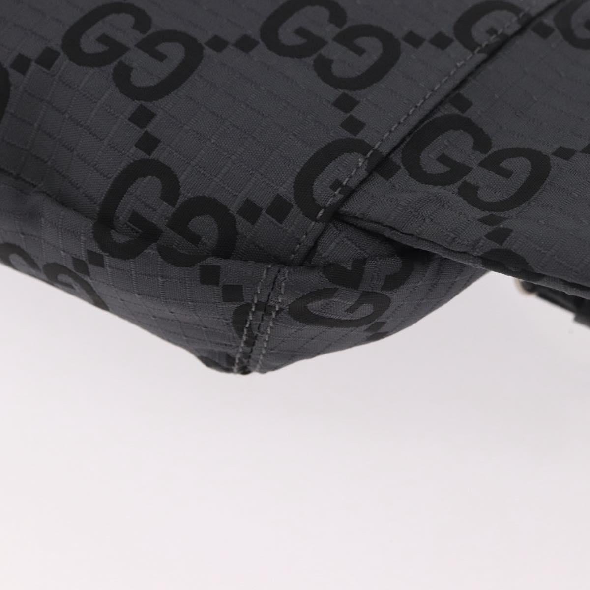 GUCCI GG Canvas Waist bag Gray Silver 767934 Auth 183092M