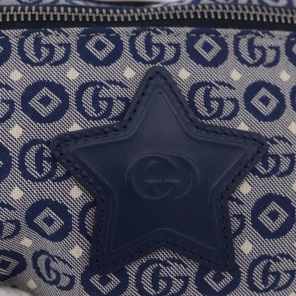 GUCCI Sherry Line Waist bag Canvas Navy Silver Red 502095 Auth 183094M