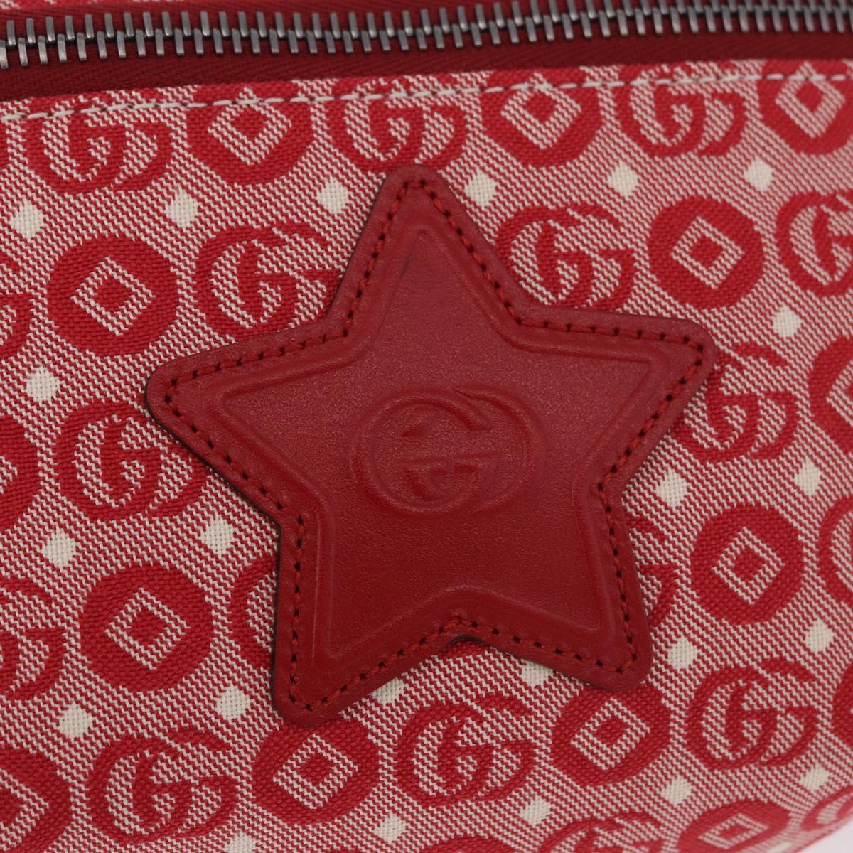 GUCCI Sherry Line Waist bag Canvas Navy Silver Red 502095 Auth 183095M