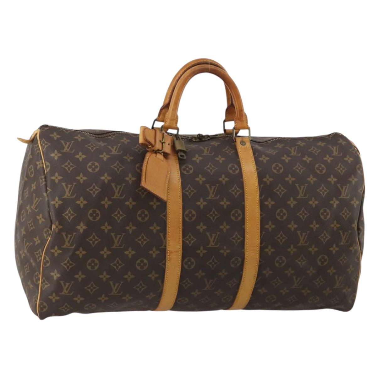 LOUIS VUITTON Monogram Keepall 55 Boston Bag M41424 LV Auth 183098A
